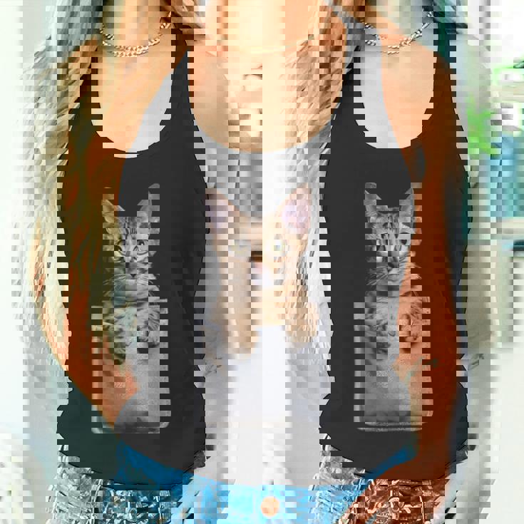 ポケットに入ったアビシニアン猫 タンクトップ