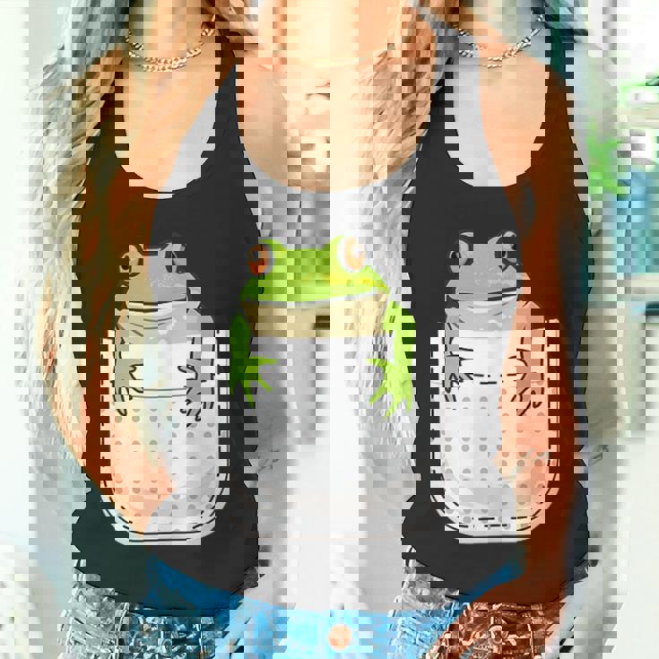 ポケットに入ったカエルのシャツ 面白いカエルのtシャツ カエルの恋人 タンクトップ