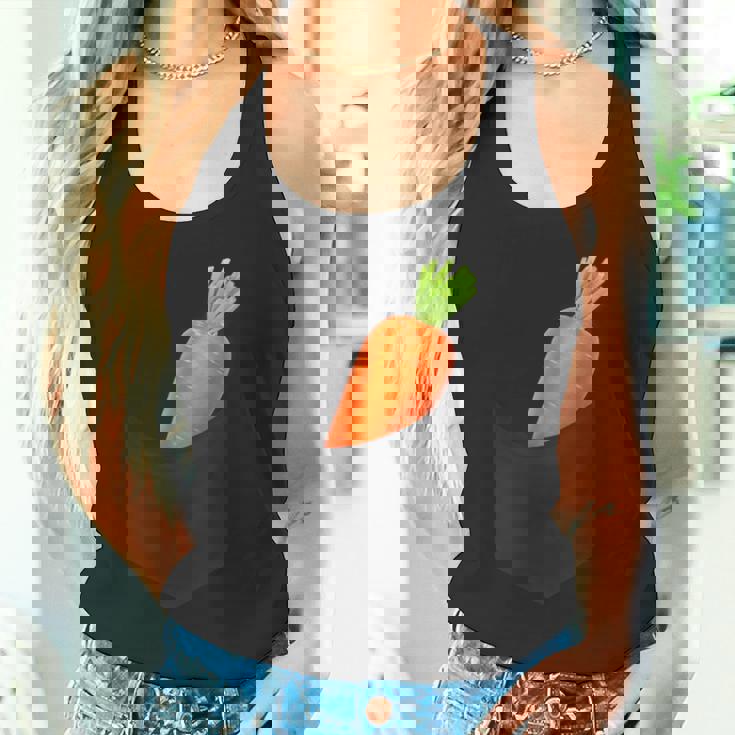 ポケットに入ったニンジン野菜、胸に面白いフルーツニンジン。 タンクトップ