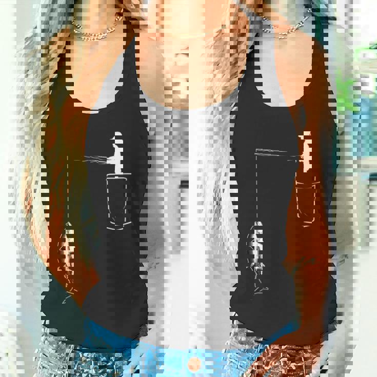 ポケットに入ったマグロ 魚釣り 面白い漁師 タンクトップ