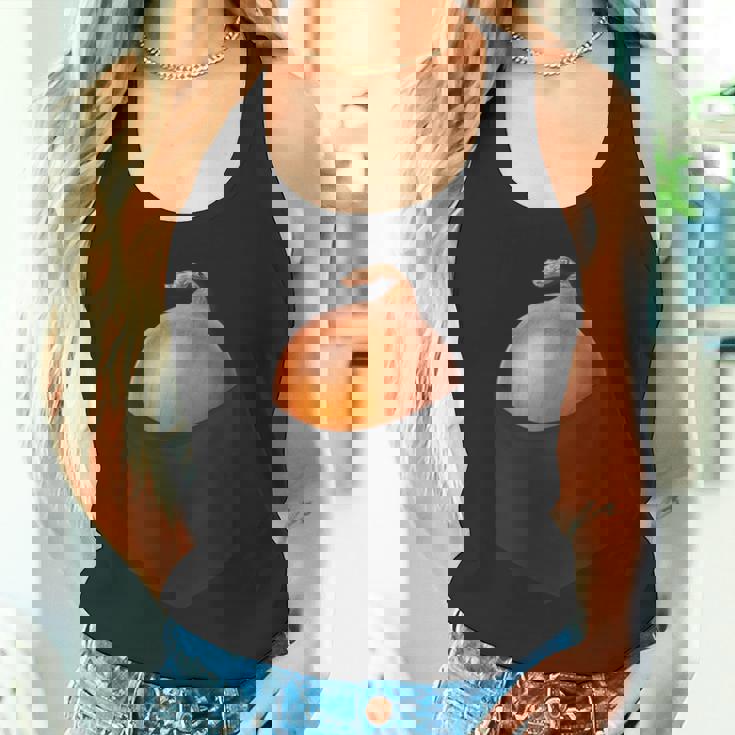 ポケットに入った玉ねぎ、胸に面白い玉ねぎ。 タンクトップ