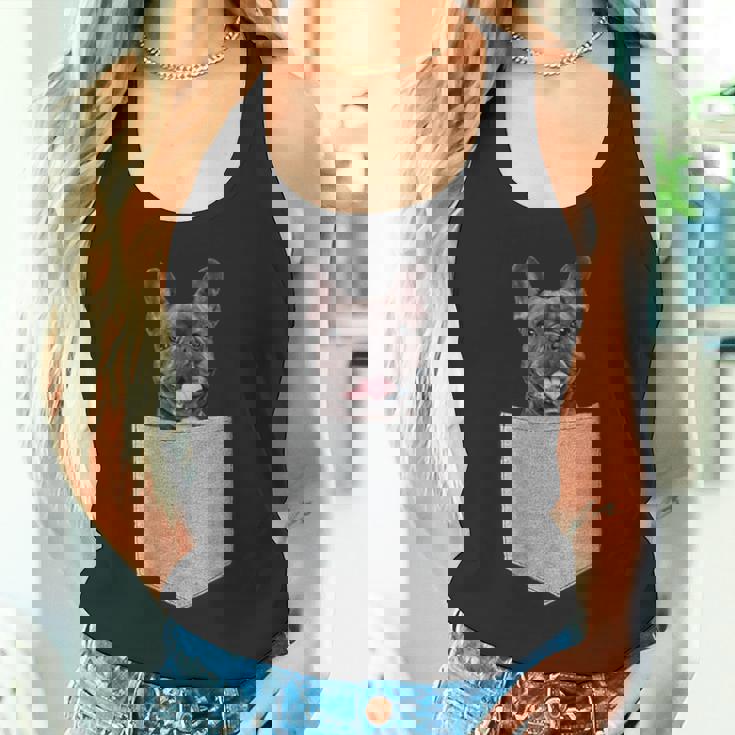 ポケットの中のフレンチブルドッグかわいいフレンチブルドッグオーナーギフト タンクトップ