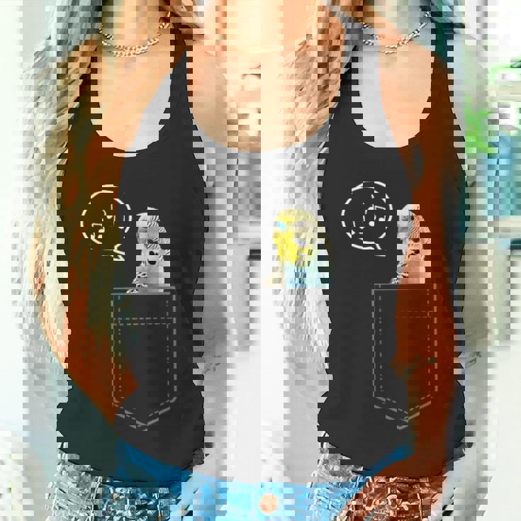 ポケットインコのセキセイインコ 面白くてかわいいセキセイインコ 鳥の飼い主 タンクトップ