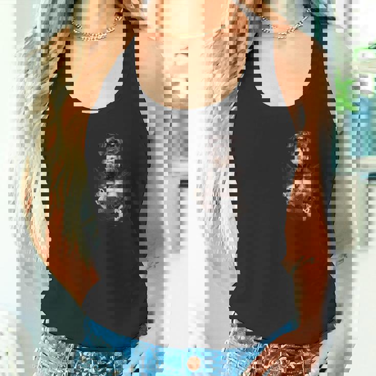 ポケットシュナウザーの恋人たちの面白いミニチュアシュナウザー犬 タンクトップ