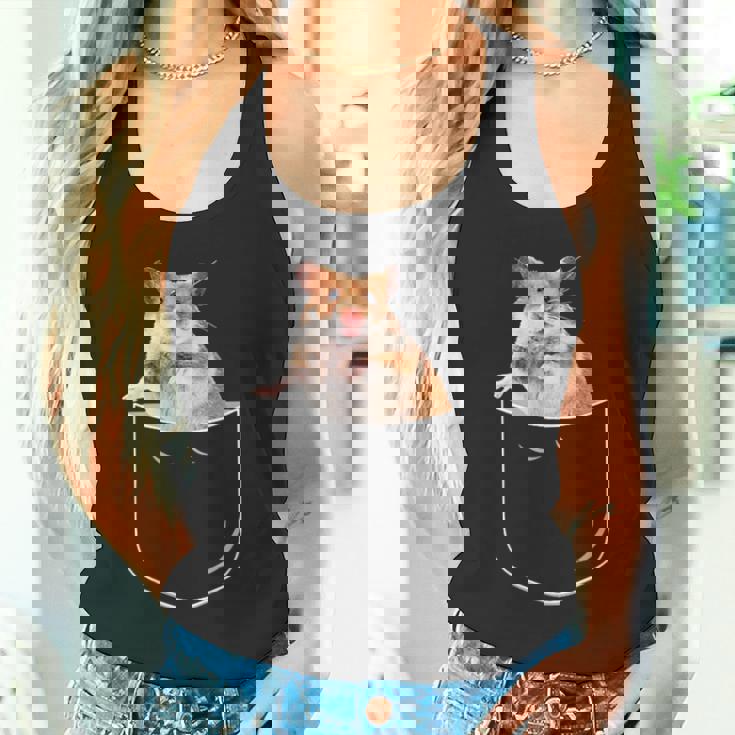 ポケットハムスターシャツ、ポケットに入った面白いハムスター ギフトtシャツ タンクトップ