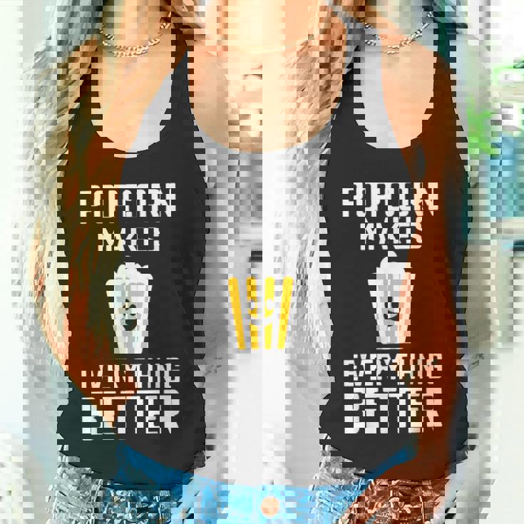 ポップコーンがすべてをより良くするコーンスナックポップコーン。 タンクトップ