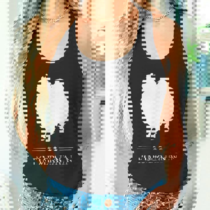 ポメラニアン 犬 ホワイト シルエット タンクトップ