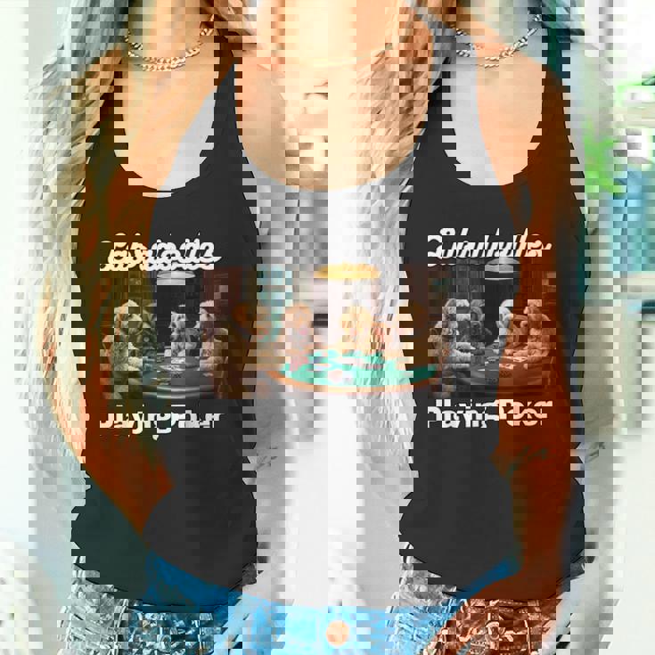 ポーカーをする犬 ラブラドゥードル オーストラリアの犬 ラブラドゥードル タンクトップ