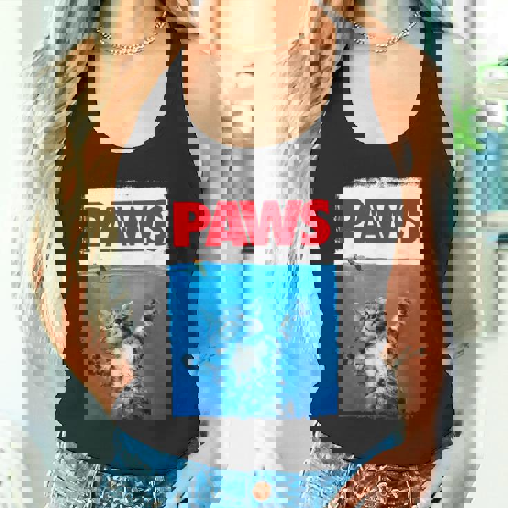 ポーズ（猫の足） かわいいパロディトップ タンクトップ