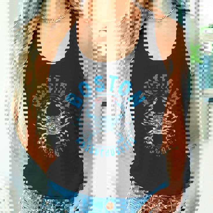 マサチューセッツ州ボストン ブルーカニのデザイン タンクトップ