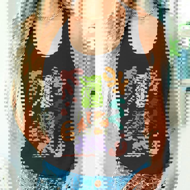 マティス風絵画 ボタニカル 花柄 抽象模様 タンクトップ