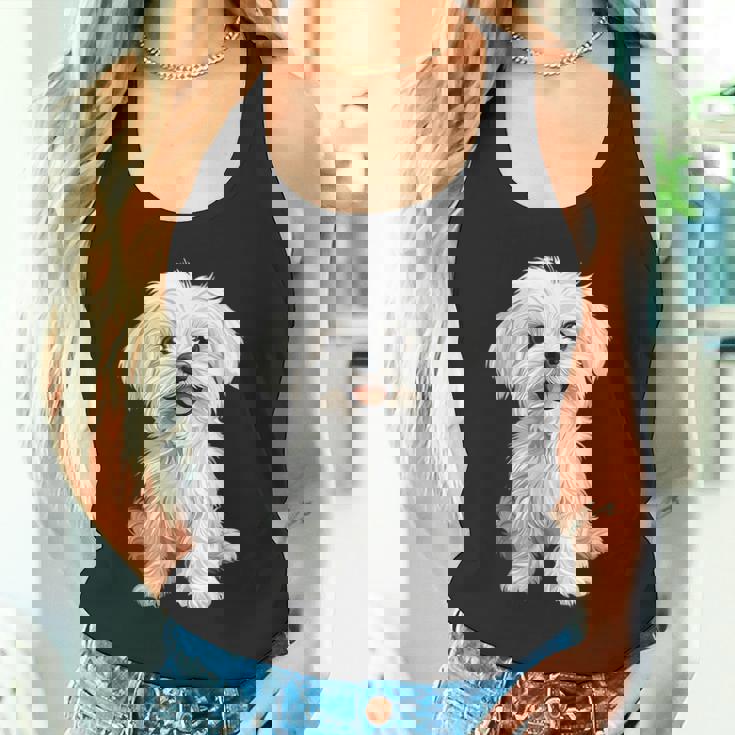 マルチーズ 犬 グラフィック ペット イラスト マルチーズ タンクトップ