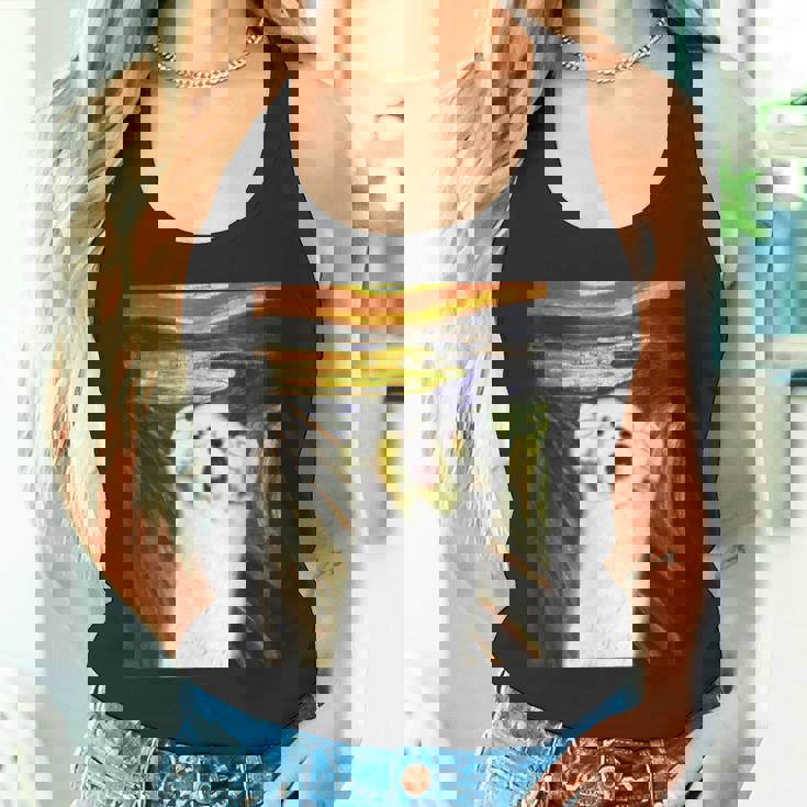 マルチーズ 面白いtシャツ 犬 ムンクの叫び かわいい メンズ 子供 おもしろ 服 グッズ ネタ わんこ タンクトップ