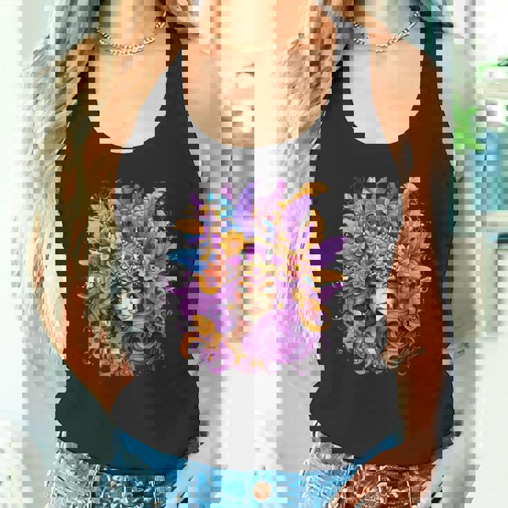 マルディグラ フェザー パープル マスク グリーン ニューオーリンズ タンクトップ