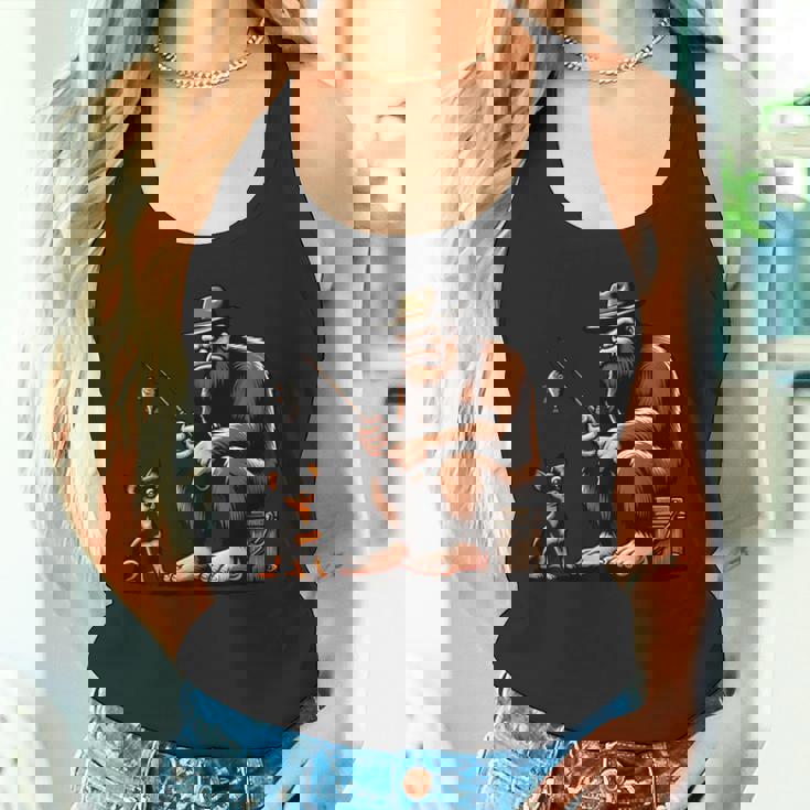 ミニチュア ピンシャー ビッグフット サスカッチ 犬 面白い 釣り タンクトップ