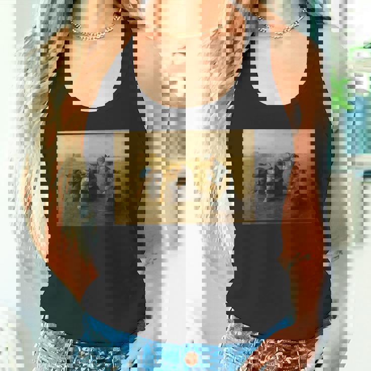 ミレー風アート猫の田植え 農作業をする三匹の猫たち タンクトップ