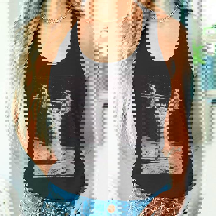 ムーンキャット 筋トレ 猫 フィットネス ジム ウェイトリフティング トレーニング 面白い猫 おもしろ タンクトップ