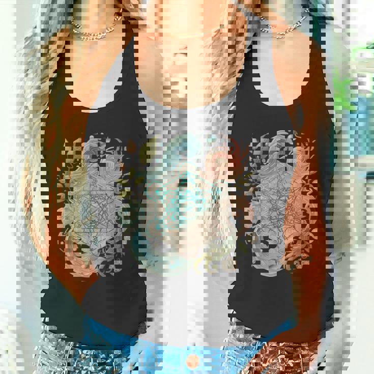 メタトロンキューブと自然の要素 火、土、水、風 タンクトップ