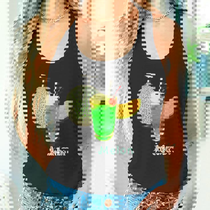 メロン 3 Melon メロンソーダ クリームソーダ カット 『デリシャス フルーツ』果物 リアル 面白い イラスト タンクトップ