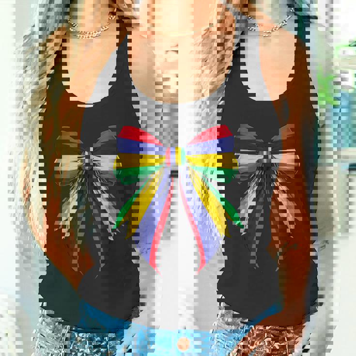 モーリシャス国旗 モーリシャスのプライド コケットリボン タンクトップ