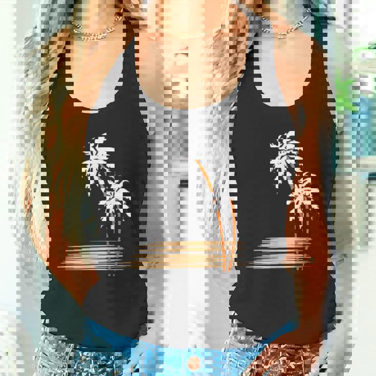 ヤシの木 夏 カラフル 胸 プリント ホリデー タンクトップ