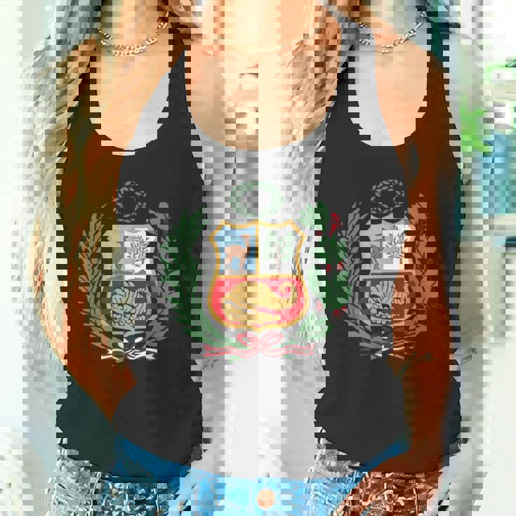 ユニセックス ペルーポロ ペルーストライプ レッド フットボール サッカー クレスト タンクトップ