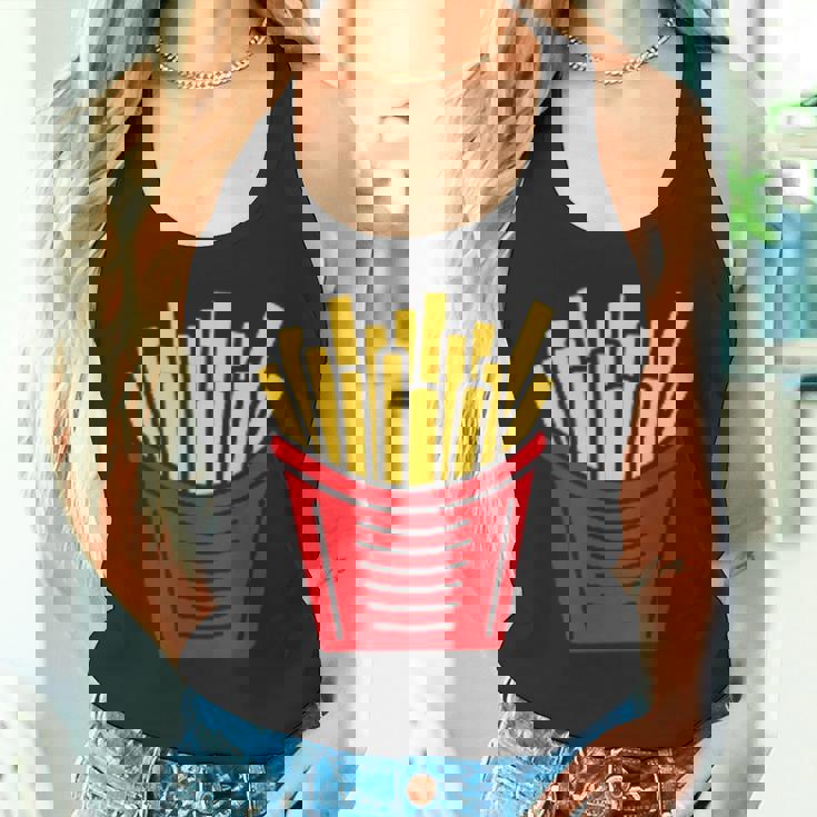 ユーモア 小さなミニマリスト シンプルなフライドポテト フライドポテト タンクトップ