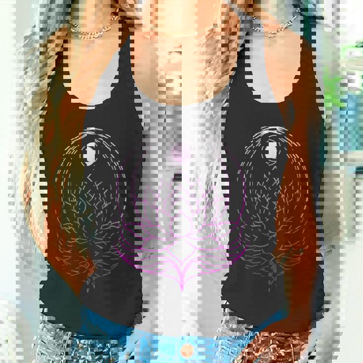 ヨガと瞑想用の月付きヨガ衣装ロータス ナマステ タンクトップ