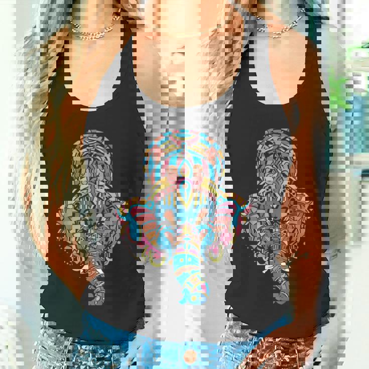 ヨガスピリチュアルヒンドゥー教象神ガネーシャ瞑想 タンクトップ