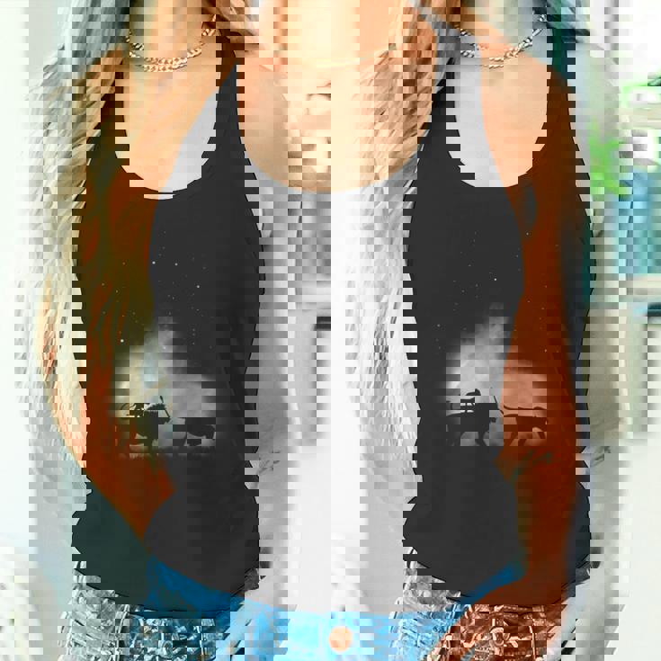 ライオンファミリー野生のアフリカ動物美しい タンクトップ