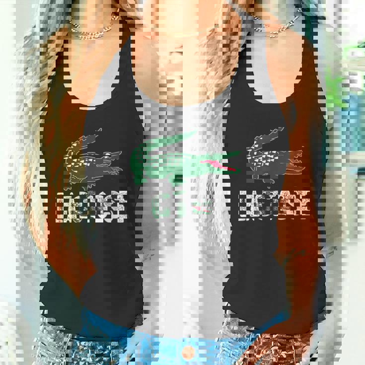 ラクトース-乳糖不耐症クロコダイルパロディtシャツ タンクトップ