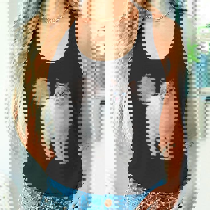 ラグドール 猫のポートレート ラグドール キャットヘッド ラグドール 猫の顔 タンクトップ