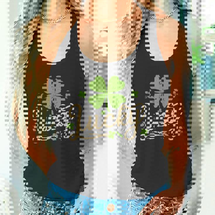 ラッキーシャムロック 四つ葉のクローバー 聖パトリックの日 タンクトップ