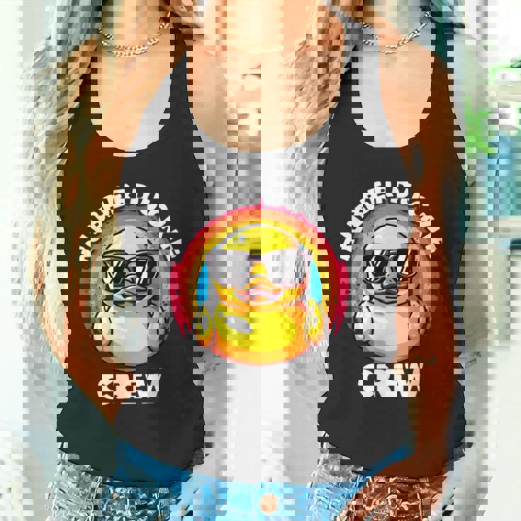 ラバーダッキークルーアイラブダックスラバーズファニーラバーダック タンクトップ