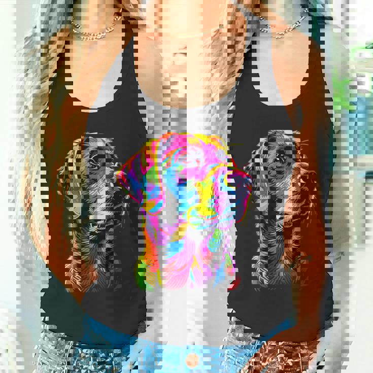 ラブラドールレトリバー カラフルカラー ポップアート グラフィック 犬 ラブラドール タンクトップ