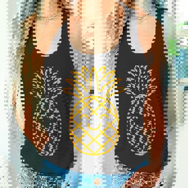 リトル パイナップル フルーツ 面白くてかわいいミニマリストのシンプルなパイナップル タンクトップ