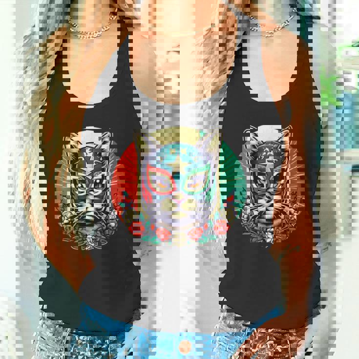 ルチャ リブレ クールキャットマスク ルチャドールマスク タンクトップ