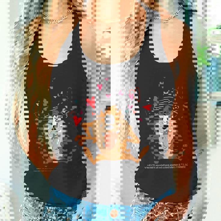 ルーニー・テューンズ タズ スピニング ハート 楽しい タンクトップ