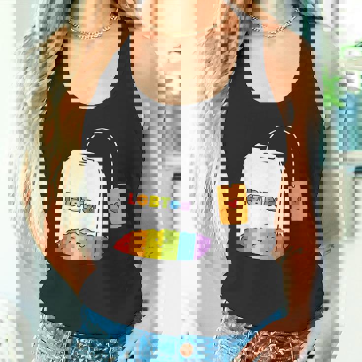 レインボーティーカップ Lgbtea Pride 愛らしいlgbtqプライド月間。 タンクトップ