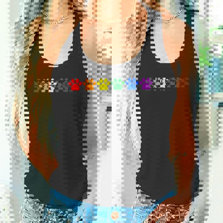 レインボー肉球 Lgbtq プライド ミニマル タンクトップ