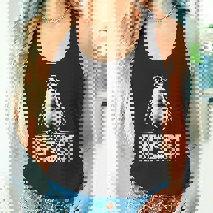 レジスト ペンギン アクティビズム ティー ペンギン 抗議 関税 タンクトップ