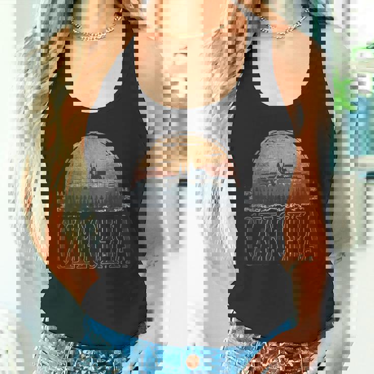 レトロ チェコ 風景 ヴィンテージ お土産 タンクトップ