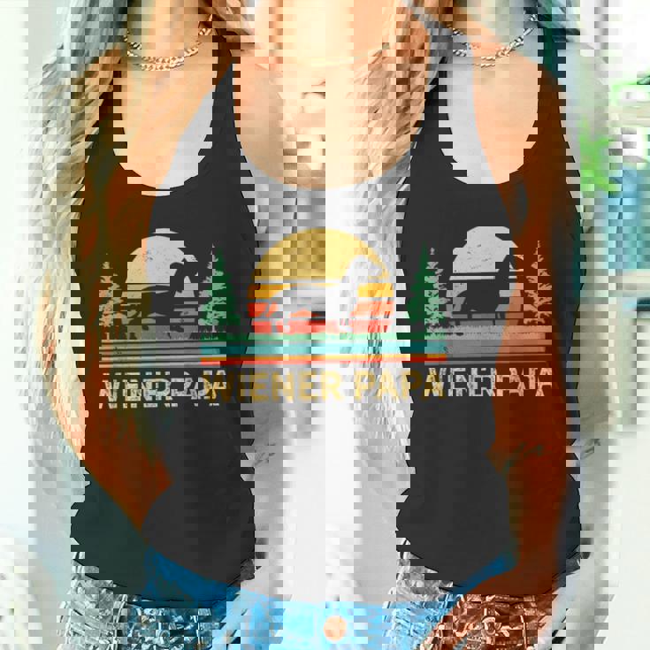 レトロ ワイナー 犬 パパ ギフト ヴィンテージ 犬 ダックスフンド ダックスフンド ダックス ドクシー タンクトップ