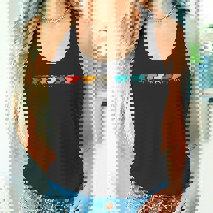 レトロなカピバラシルハウトデザイン カピバラミームげっ歯類 タンクトップ