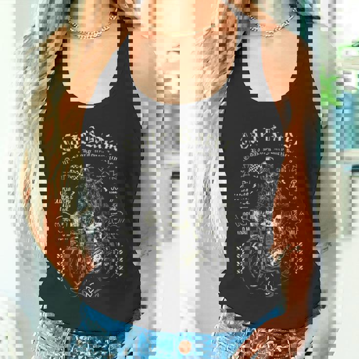 レトロなヴィンテージカフェレーサー オートバイ スカル ライブライドバイカー タンクトップ