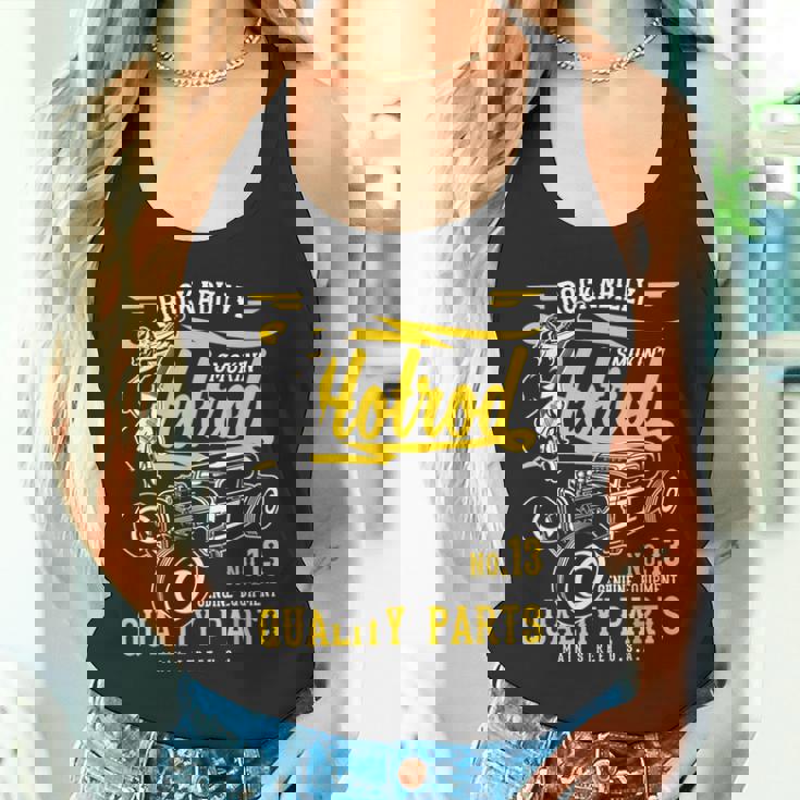 レトロなヴィンテージスタイルのホットロッドデザイン。 タンクトップ