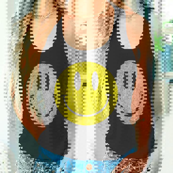 レトロアシッドハウス 80年代90年代ヴィンテージスマイルtシャツ アンティーク調 タンクトップ