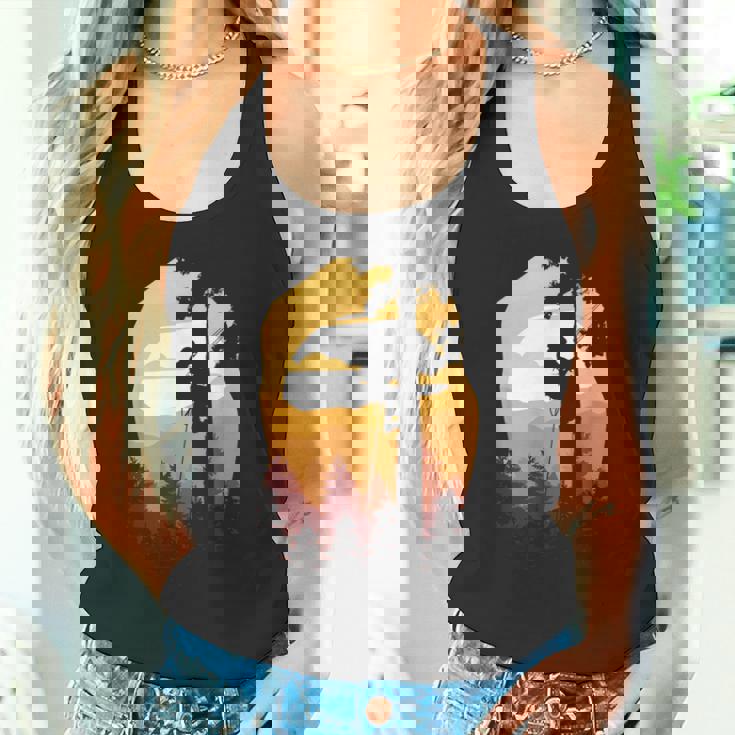 レトロサンセットツリークライマーアーボリスト。 タンクトップ