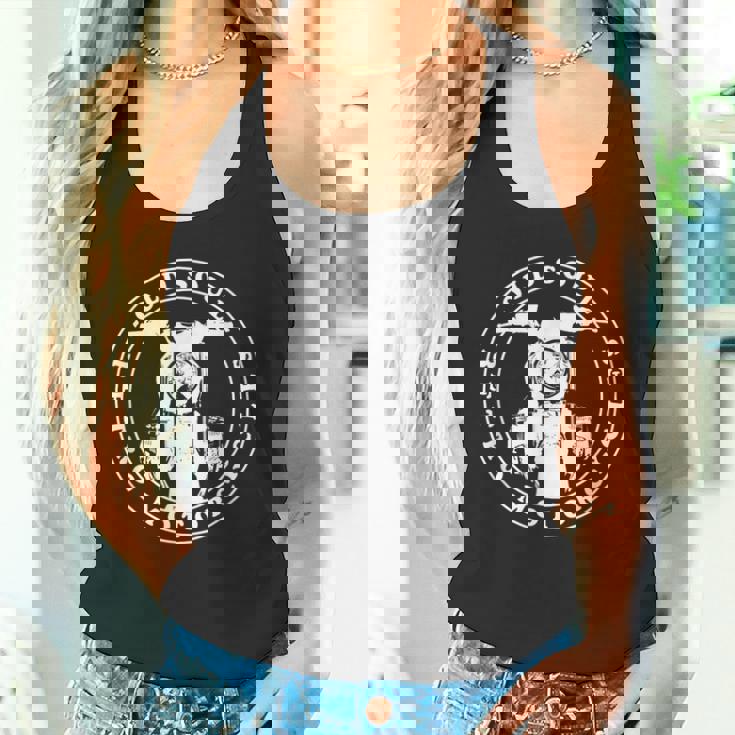 レトロバイク R Ninet フロントビュー レタリング付き タンクトップ