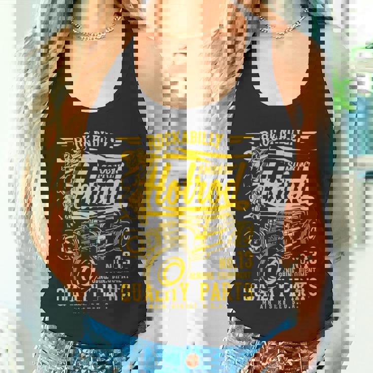 レトロヴィンテージスタイルのホットロッドロカビリーアンティーク調デザイン。 タンクトップ